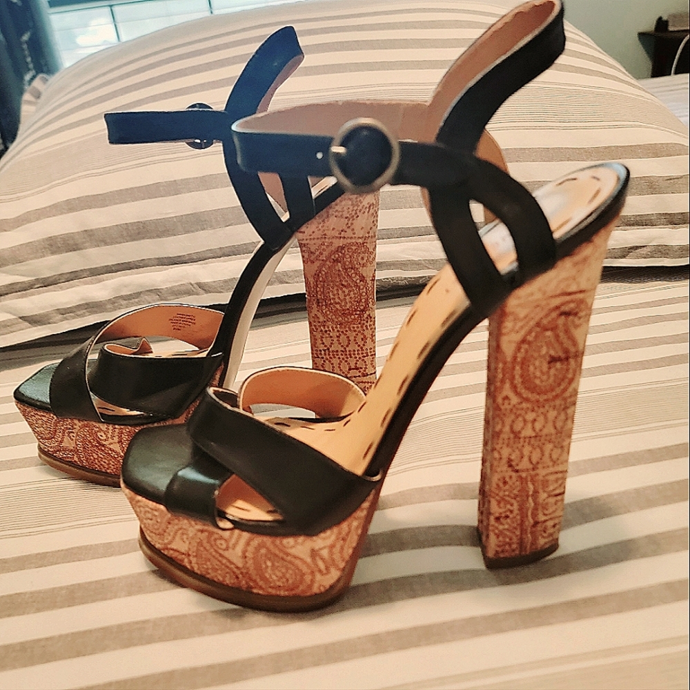 Nine West Metallic Platform Prom Heels